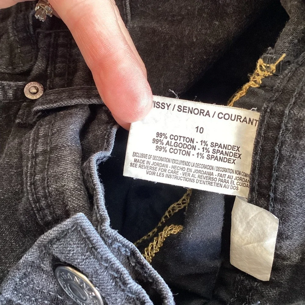 Vintage Y2K 90s Hannah Black Wash‎ High Rise Denim Bermuda Shorts Size 10